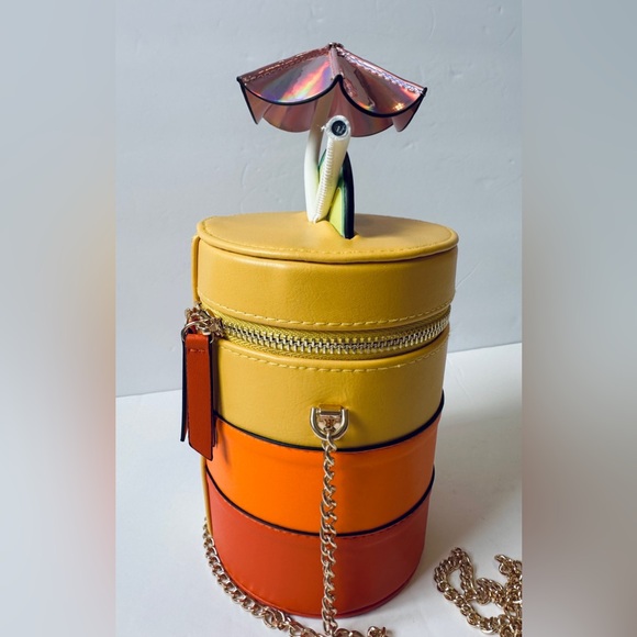 🍹ALDO summer Kelliwith Orange Multi Cocktail Crossbody Bag Purse Collectible NWT - Picture 4 of 8